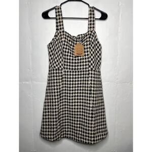 NEW Boutique Brand KORI Houndstooth Mini Dress Size Medium Sleeveless